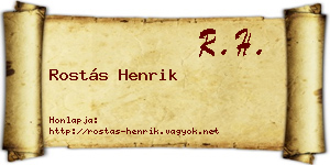 Rostás Henrik névjegykártya
